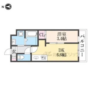 THE GARNET SUITE RESIDENCE山科WEST【3階】の間取り