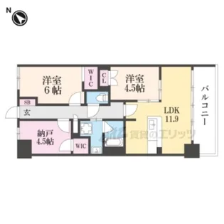 グランドパレス草津【802号室】の間取り