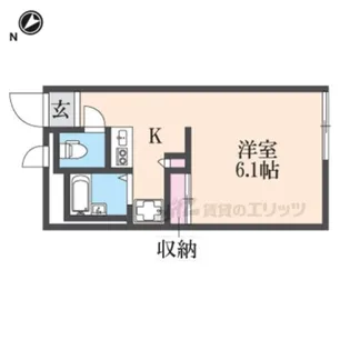 レオパレス茶園場【205号室】の間取り