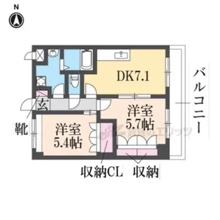パステルコート二上【2階】の間取り