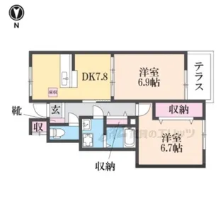 フロイライン アミィA【102号室】の間取り