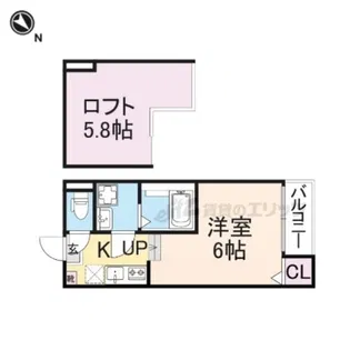 ハーモニーテラス京都石田?【203号室】の間取り