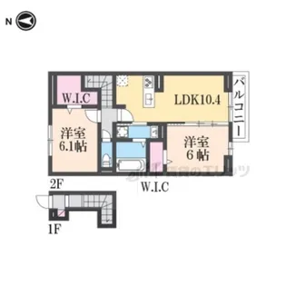 メゾンドカルム粟津【2階】の間取り
