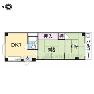ロイヤル南生駒【1階】の間取り