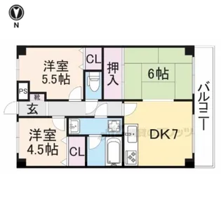 ツインコート帝塚山【2階】の間取り