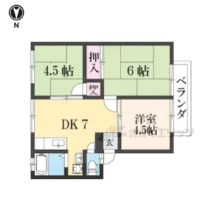 レジオンハイツ湖東【B22号室】の間取り
