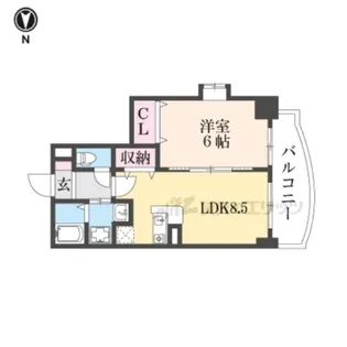 アット長田【601号室】の間取り