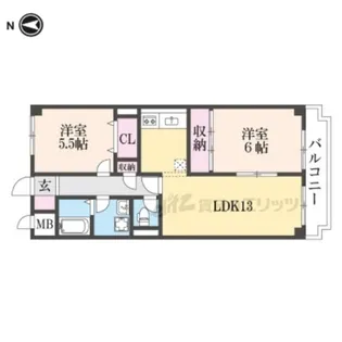 セピア辻井横小路【5階】の間取り