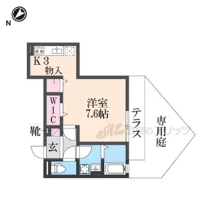 セレナヴィラ小阪W【1階】の間取り