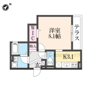 1Kの間取り画像