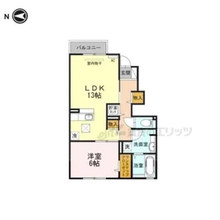 1LDKの間取り画像
