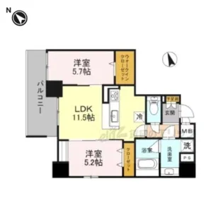 プレミアム菱屋西【8階】の間取り