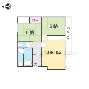 鳥羽街道団地K棟【304号室】の間取り