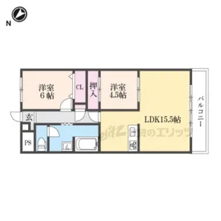 2LDKの間取り画像