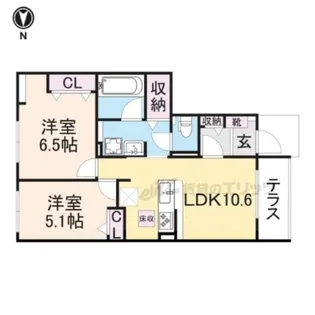 アット横小路【1階】の間取り