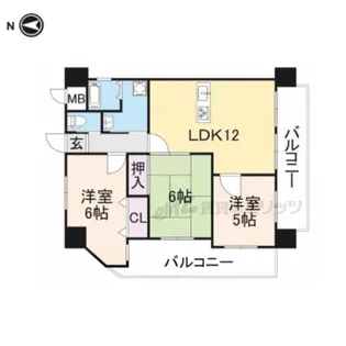 クレール郡山筒井【4階】の間取り