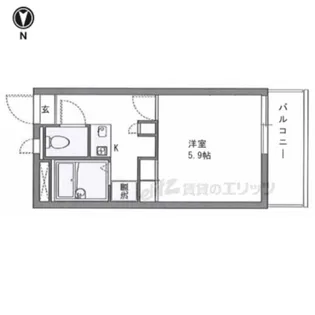 レオパレスシャトー花園【3階】の間取り