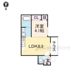 CASA花園【201号室】の間取り