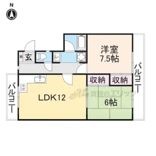 ハイツ武蔵A【2F-A号室】の間取り