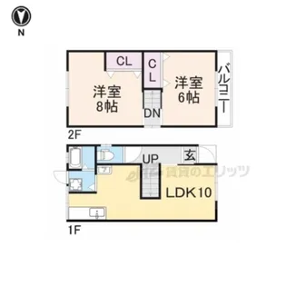 大阪府枚方市高野道1丁目【一戸建】の間取り