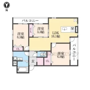 アイメゾン誓願寺【302号室】の間取り