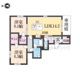 シャーメゾン中宮西【103号室】の間取り
