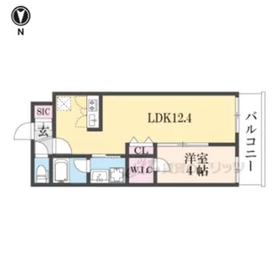 ウェルスクエア四条大宮NORTH【4階】の間取り