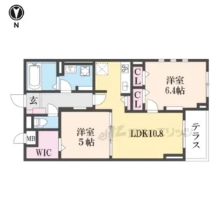 グロブナーパレス北山【1階】の間取り