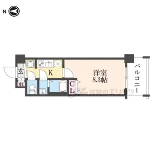 ソルテラス京都西大路 郁【7階】の間取り