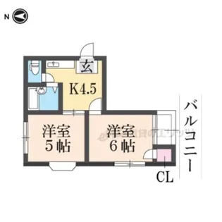 平成ハイツ木田【401号室】の間取り