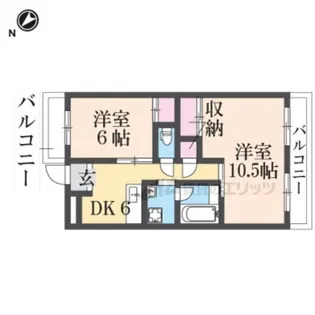 コーポ南生駒【504号室】の間取り