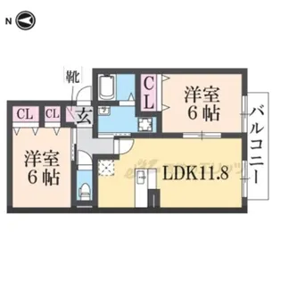 ラ・ピュールメゾンC棟【2階】の間取り