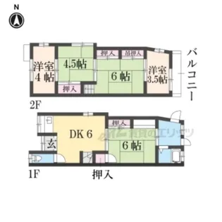 京都府京都市右京区山ノ内宮脇町【一戸建】の間取り