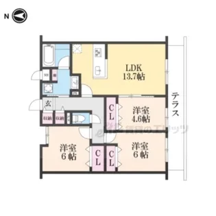 KYOTO HILLS 奥之院【1階】の間取り