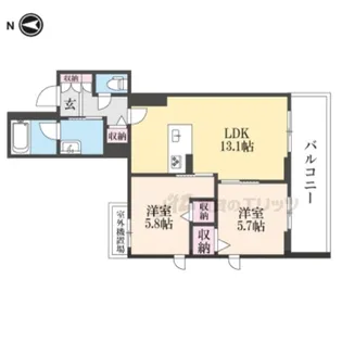 アウスレーゼ御所【3階】の間取り