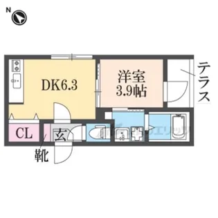 アリビオ南城堀【101号室】の間取り