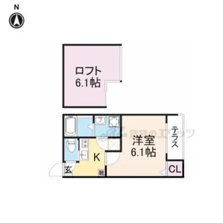 ベスティア太秦【102号室】の間取り