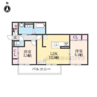 「ラグーン京都六条」【2階】の間取り