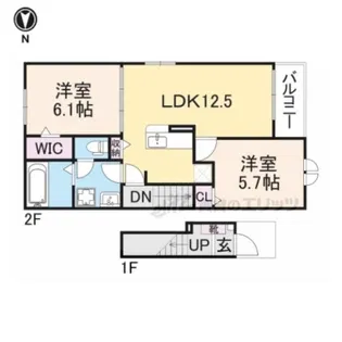 サニーフラット黒岡A棟【203号室】の間取り