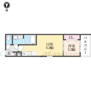 ジーメゾン京都梅津【1階】の間取り