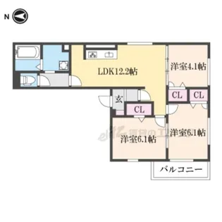 ルピナス嵯峨嵐山【3階】の間取り