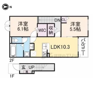 カレント新城【2階】の間取り
