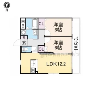 ノーブルコート長浜【202号室】の間取り