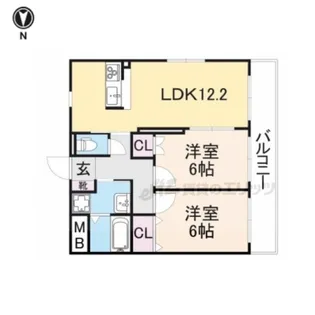 ノーブルコート長浜【101号室】の間取り