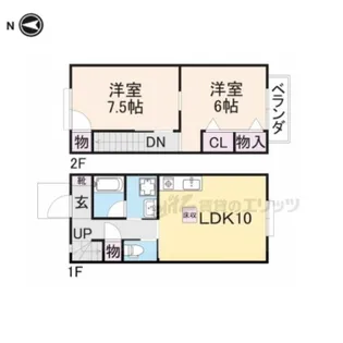 滋賀県長浜市宮司町【テラスハウス】の間取り
