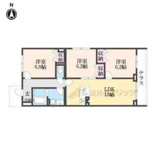 グリーンサム大久保?【101号室】の間取り