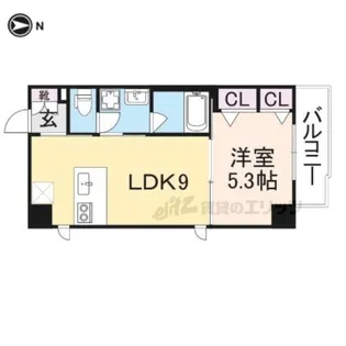 カーザ大倉【202号室】の間取り