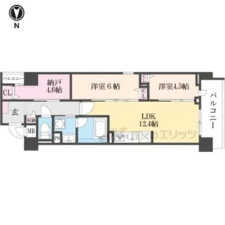 THE RESIDENCE北白川【4階】の間取り