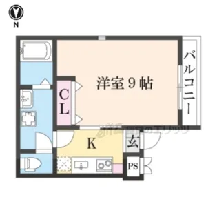 グラン・ディオール北白川【302号室】の間取り