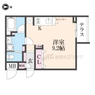 CASA瀬田の唐橋【102号室】の間取り